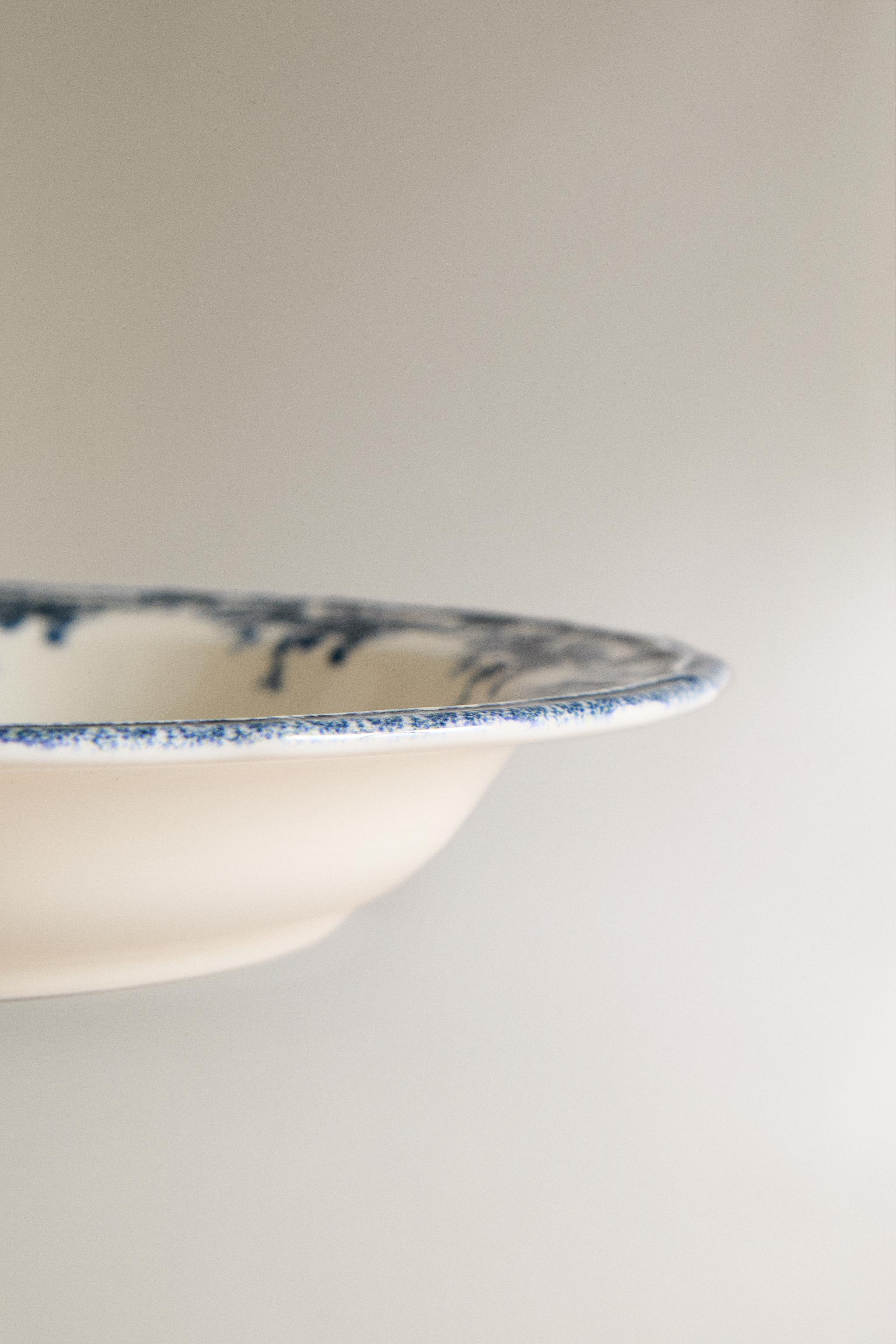 FLORAL EARTHENWARE SOUP PLATE